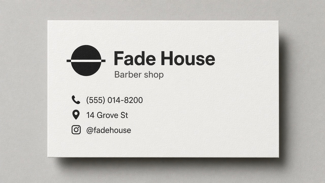 Fade House contact card